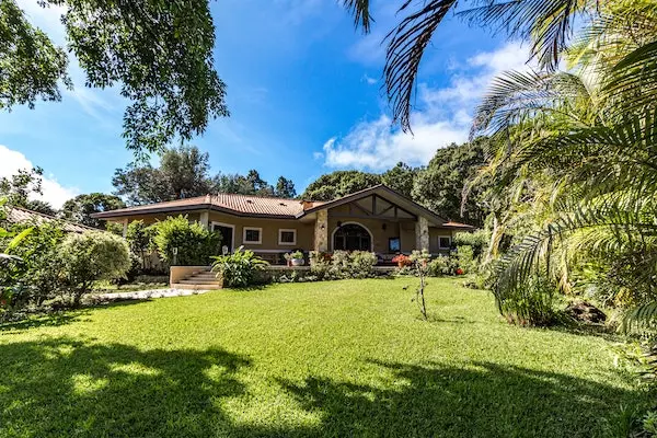 A well-maintained lawn in front of a home
